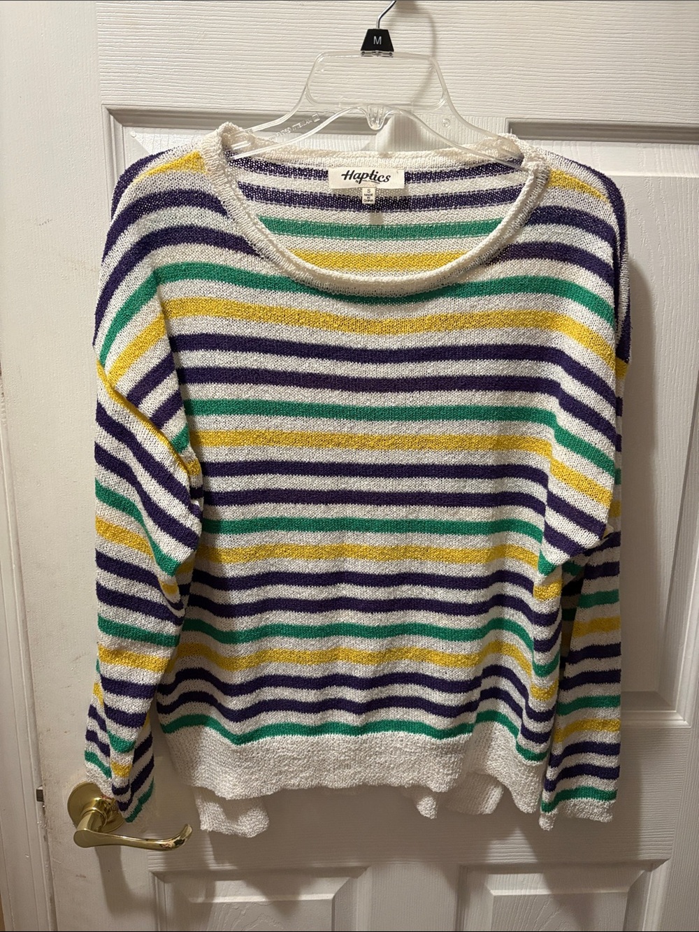 Haptics multi color stripe light weight sweater NWOT